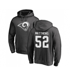 Football Los Angeles Rams #52 Clay Matthews Ash One Color Pullover Hoodie