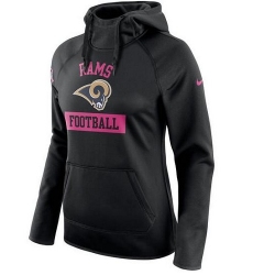 NFL Los Angeles Rams Nike Women's Breast Cancer Awareness Circuit Performance Pullover Hoodie - Black