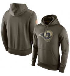 NFL Men's Los Angeles Rams Nike Olive Salute To Service KO Performance Hoodie