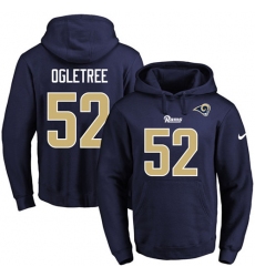 NFL Men's Nike Los Angeles Rams #52 Alec Ogletree Navy Blue Name & Number Pullover Hoodie