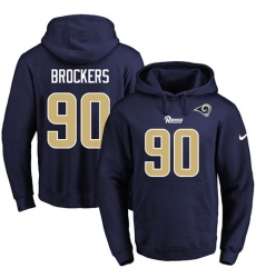 NFL Men's Nike Los Angeles Rams #90 Michael Brockers Navy Blue Name & Number Pullover Hoodie