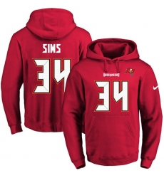 NFL Men's Nike Tampa Bay Buccaneers #34 Charles Sims Red Name & Number Pullover Hoodie