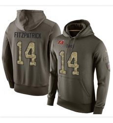 NFL Nike Tampa Bay Buccaneers #14 Ryan Fitzpatrick Green Salute To Service Men's Pullover Hoodie