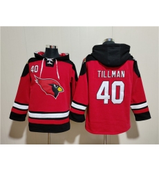 Men's Arizona Cardinals #40 Pat Tillman Red Ageless Must-Have Lace-Up Pullover Hoodie