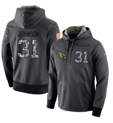 NFL Men's Nike Arizona Cardinals #31 David Johnson Stitched Black Anthracite Salute to Service Player Performance Hoodie