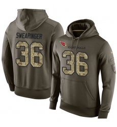 NFL Nike Arizona Cardinals #36 D. J. Swearinger Green Salute To Service Men's Pullover Hoodie