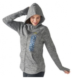 NFL Los Angeles Chargers G-III 4Her by Carl Banks Women's Recovery Full-Zip Hoodie - Heathered Gray