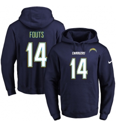 NFL Men's Nike Los Angeles Chargers #14 Dan Fouts Navy Blue Name & Number Pullover Hoodie