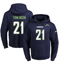 NFL Men's Nike Los Angeles Chargers #21 LaDainian Tomlinson Navy Blue Name & Number Pullover Hoodie