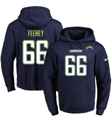 NFL Men's Nike Los Angeles Chargers #66 Dan Feeney Navy Blue Name & Number Pullover Hoodie