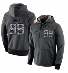 NFL Men's Nike Los Angeles Chargers #99 Joey Bosa Stitched Black Anthracite Salute to Service Player Performance Hoodie