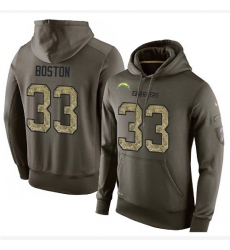 NFL Nike Los Angeles Chargers #33 Tre Boston Green Salute To Service Men's Pullover Hoodie