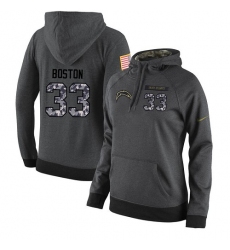 NFL Women's Nike Los Angeles Chargers #33 Tre Boston Stitched Black Anthracite Salute to Service Player Performance Hoodie