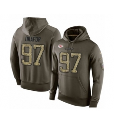 Football Men's Kansas City Chiefs #97 Alex Okafor Green Salute To Service Pullover Hoodie