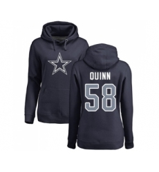 Football Women's Dallas Cowboys #58 Robert Quinn Navy Blue Name & Number Logo Pullover Hoodie