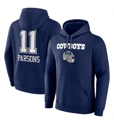 Men's Dallas Cowboys #11 Micah Parsons Navy Team Wordmark Player Name & Number Pullover Hoodie