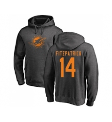 Football Miami Dolphins #14 Ryan Fitzpatrick Ash One Color Pullover Hoodie