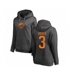Football Women's Miami Dolphins #3 Josh Rosen Ash One Color Pullover Hoodie