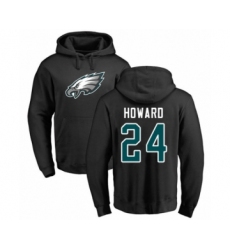 Philadelphia Eagles #24 Jordan Howard Black Name & Number Logo Pullover Hoodie