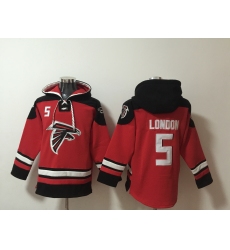 Men's Atlanta Falcons #5 Drake London Red Ageless Must-Have Lace-Up Pullover Hoodie
