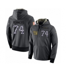 Football Men's New York Giants #74 Mike Remmers Stitched Black Anthracite Salute to Service Player Performance Hoodie