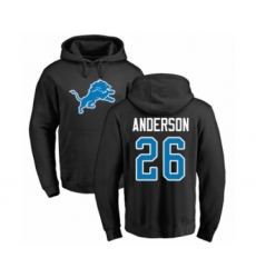 Football Detroit Lions #26 C.J. Anderson Black Name & Number Logo Pullover Hoodie