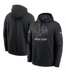 Men's Detroit Lions Black 2024 Crucial Catch Club Pullover Hoodie