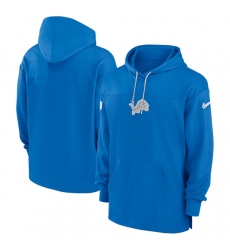 Men's Detroit Lions Blue Performance Pullover Hoodie