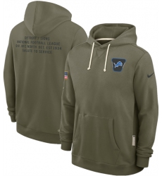 Men's Detroit Lions Olive 2025 Salute to Service Pullover Hoodie