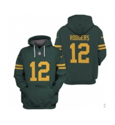 Men's Green Bay Packers #12 Aaron Rodgers 2021 Green Pullover Football Hoodie