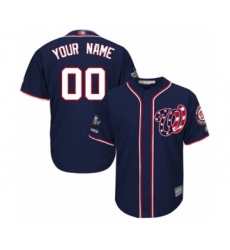 Men's Washington Nationals Customized Replica Navy Blue Alternate 2 Cool Base 2019 World Series Champions Baseball Jersey