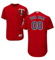Men's Minnesota Twins Majestic Alternate Scarlet Flex Base Authentic Collection Custom Jersey