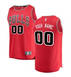Men's Chicago Bulls Fanatics Branded Red Fast Break Custom Replica Jersey - Icon Edition