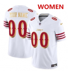Women's San Francisco 49ers ACTIVE PLAYER Custom White Gold 2025 F.U.S.E. “Rivalries” Vapor Limited Football Stitched Jersey(Run Small)