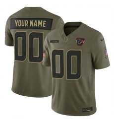 Men's Houston Texans Active Player Custom Olive 2025 F.U.S.E. Salute to Service Stitched Football Jersey