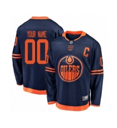 Youth Edmonton Oilers Customized Authentic Navy Blue Alternate Fanatics Branded Breakaway Hockey Jersey