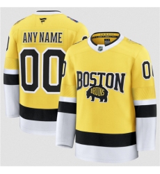 Men's Boston Bruins Active Player Custom Gold 2026 Stadium Series Stitched Hockey Jersey