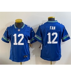 Youth Seattle Seahawks #12 Fan Royal 2024 F.U.S.E Throwback Vapor Limited Stitched Football Jersey