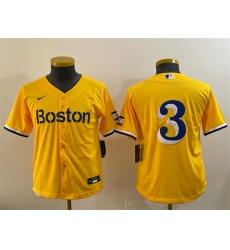 Youth Boston Red Sox #3 Ceddanne Rafaela Gold City Connect Stitched Baseball Jersey