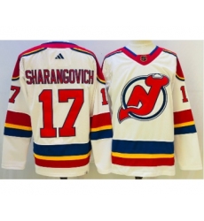 Men's New Jersey Devils #17 Yegor Sharangovich White 2022 Reverse Retro Authentic Jersey