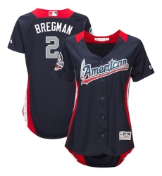 Women's Majestic Houston Astros #2 Alex Bregman Game Navy Blue American League 2018 MLB All-Star MLB Jersey