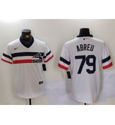 Men's Chicago White Sox #79 Jose Abreu White NEW Throwback Cool Base Nike Jersey