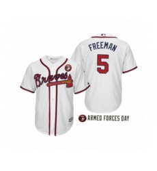 Youth 2019 Armed Forces Day Freddie Freeman #5 Atlanta Braves White Jersey
