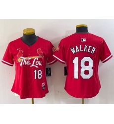 Women's St Louis Cardinals #18 Jordan Walker Red 2024 City Connect Limited Stitched Baseball Jersey