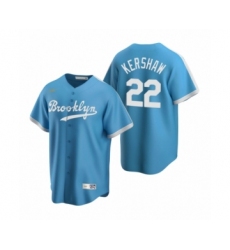 Men's Los Angeles Dodgers #22 Clayton Kershaw Nike Light Blue Cooperstown Collection Alternate Jersey