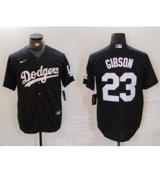 Men's Los Angeles Dodgers #23 Kirk Gibson Black Cool Base Stitched Baseball Jersey