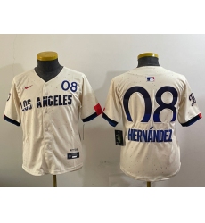 Women's Los Angeles Dodgers #08 Enrique Hernandez Cream 2024 City Connect Limited Stitched Jersey