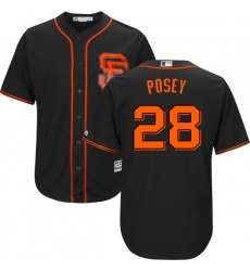 Men's Majestic San Francisco Giants #28 Buster Posey Replica Black Alternate Cool Base MLB Jersey