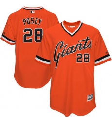 Men's Majestic San Francisco Giants #28 Buster Posey Replica Orange 1978 Turn Back The Clock MLB Jersey