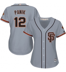 Women's Majestic San Francisco Giants #12 Joe Panik Authentic Grey Road 2 Cool Base MLB Jersey